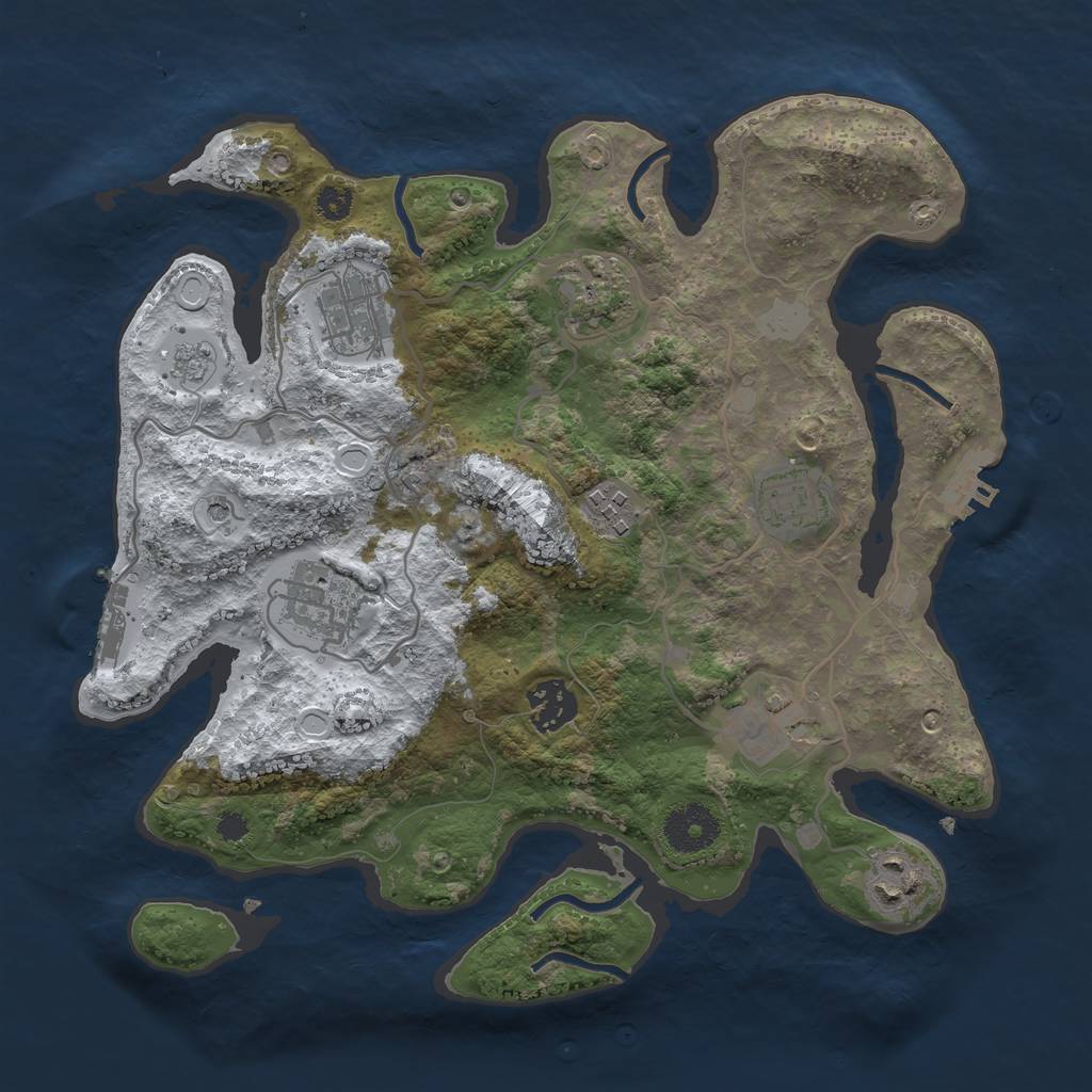 Rust Map: Procedural Map, Size: 3200, Seed: 7568562, 17 Monuments