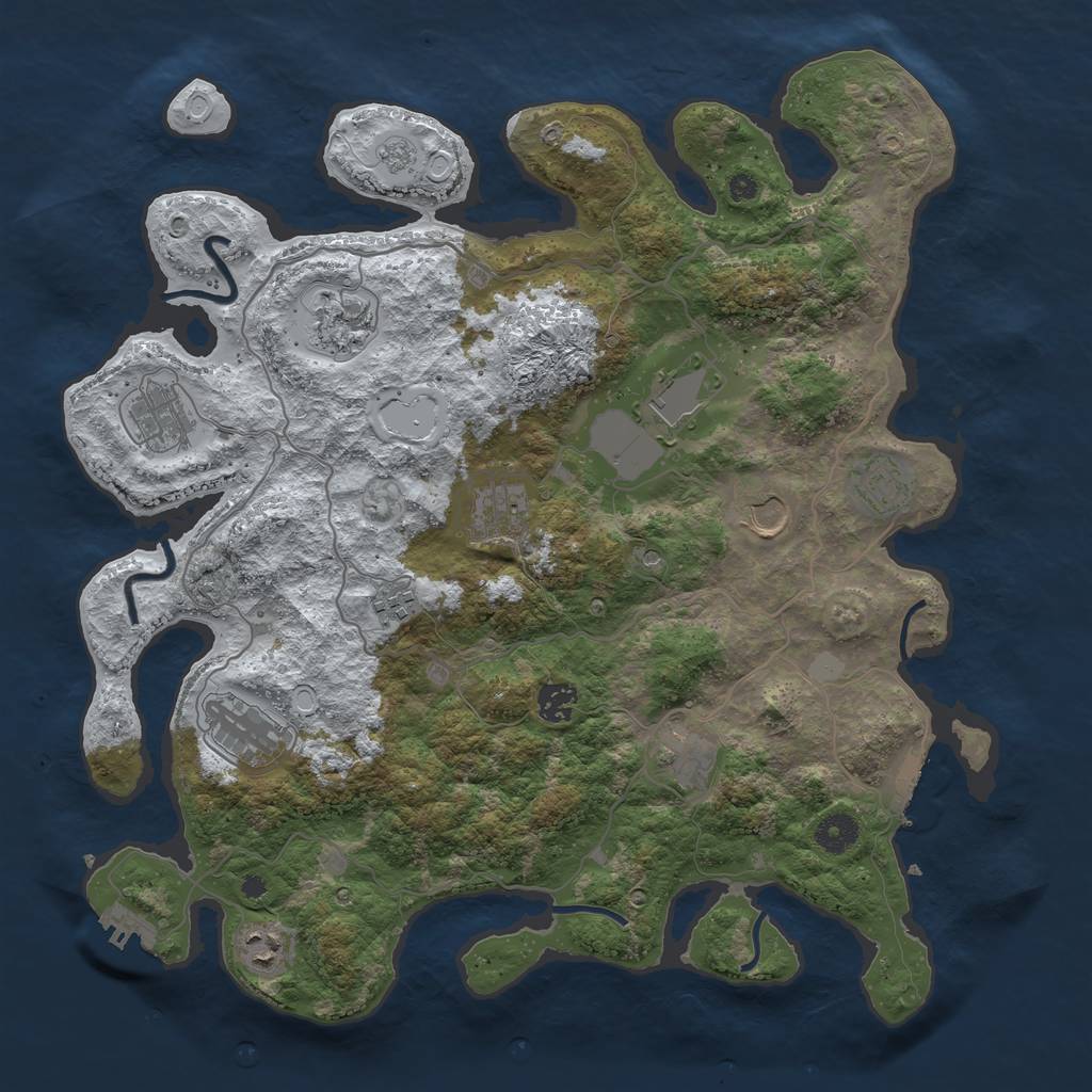 Rust Map: Procedural Map, Size: 4000, Seed: 19545, 20 Monuments