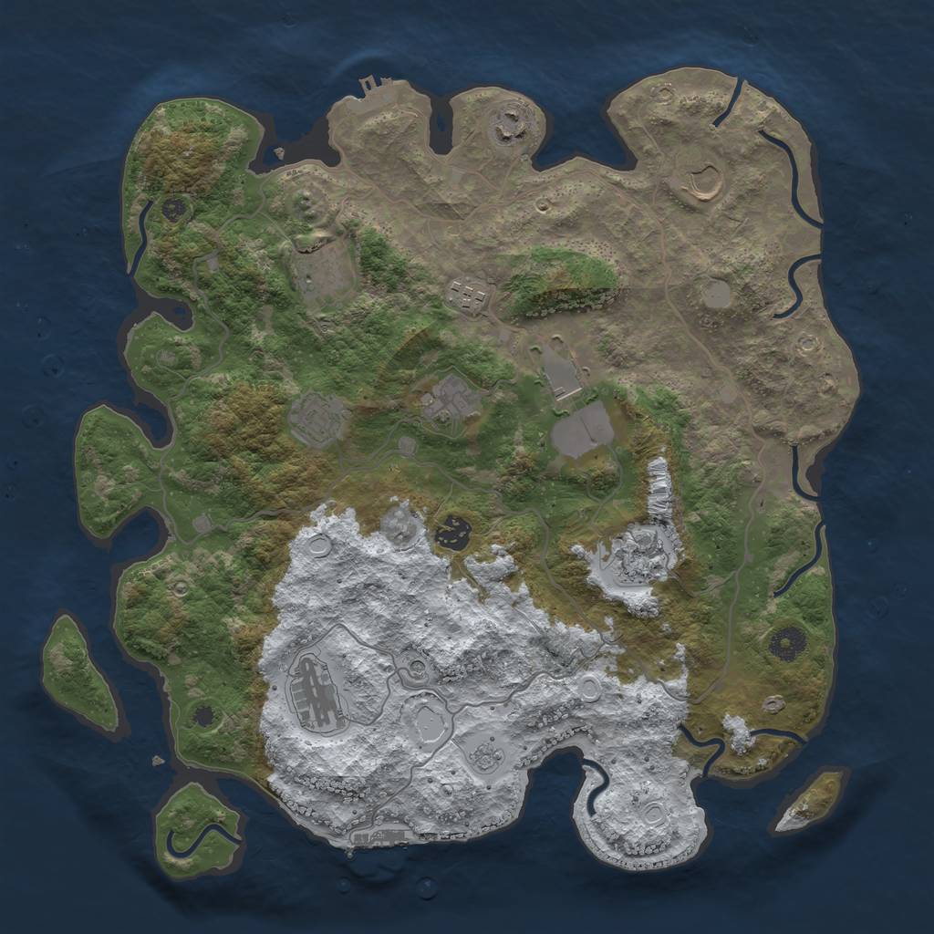 Rust Map: Procedural Map, Size: 4000, Seed: 2031442319, 19 Monuments