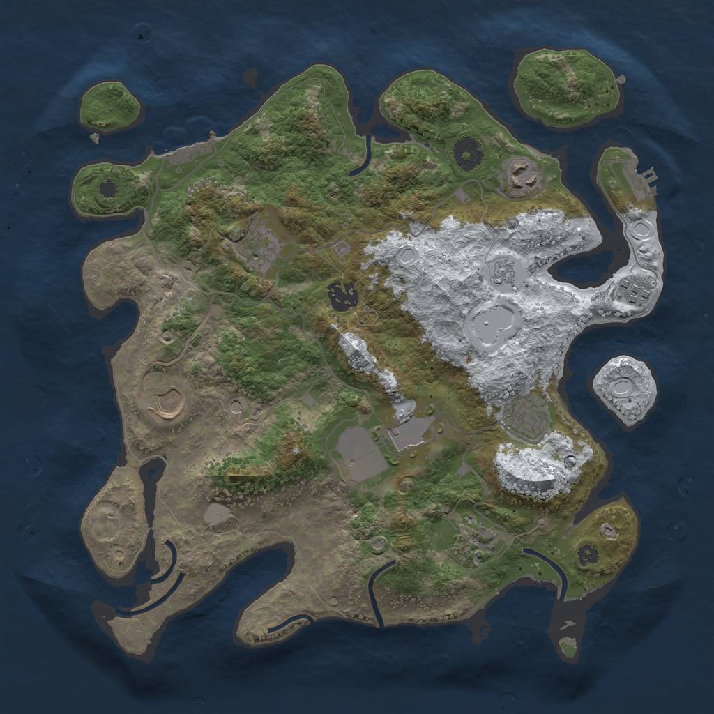 Rust Map: Procedural Map, Size: 3500, Seed: 1807550156, 17 Monuments
