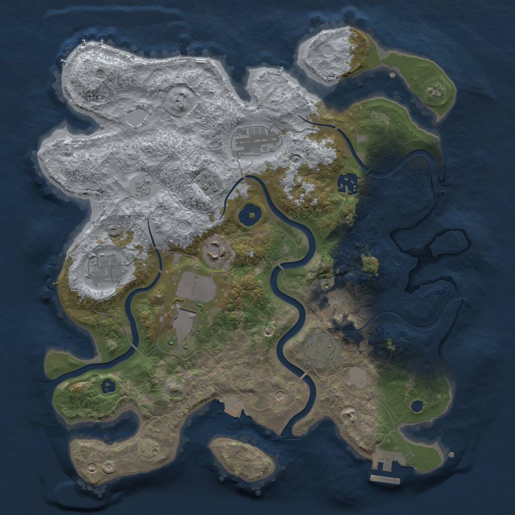 Rust Map: Procedural Map, Size: 3500, Seed: 304036804, 13 Monuments