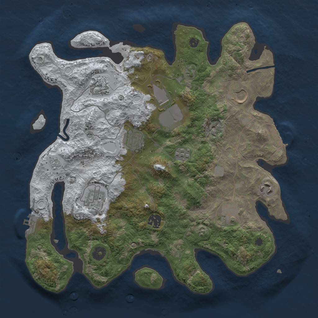 Rust Map: Procedural Map, Size: 3500, Seed: 1506836270, 18 Monuments