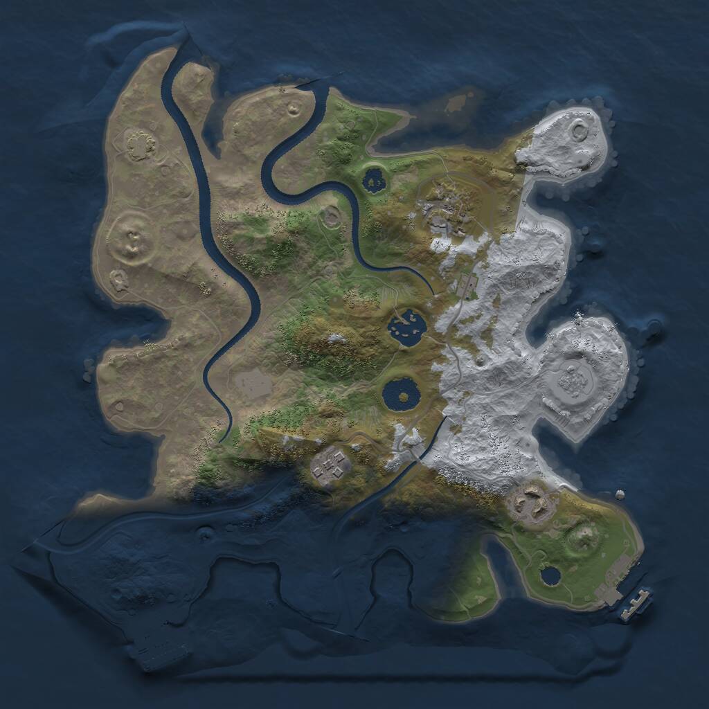 Rust Map: Procedural Map, Size: 3000, Seed: 365734030, 9 Monuments
