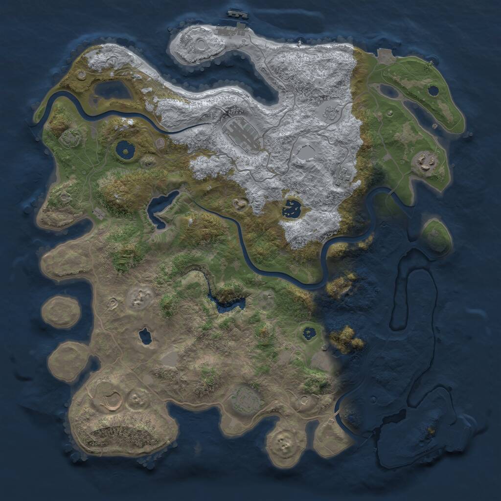 Rust Map: Procedural Map, Size: 4000, Seed: 28619, 13 Monuments
