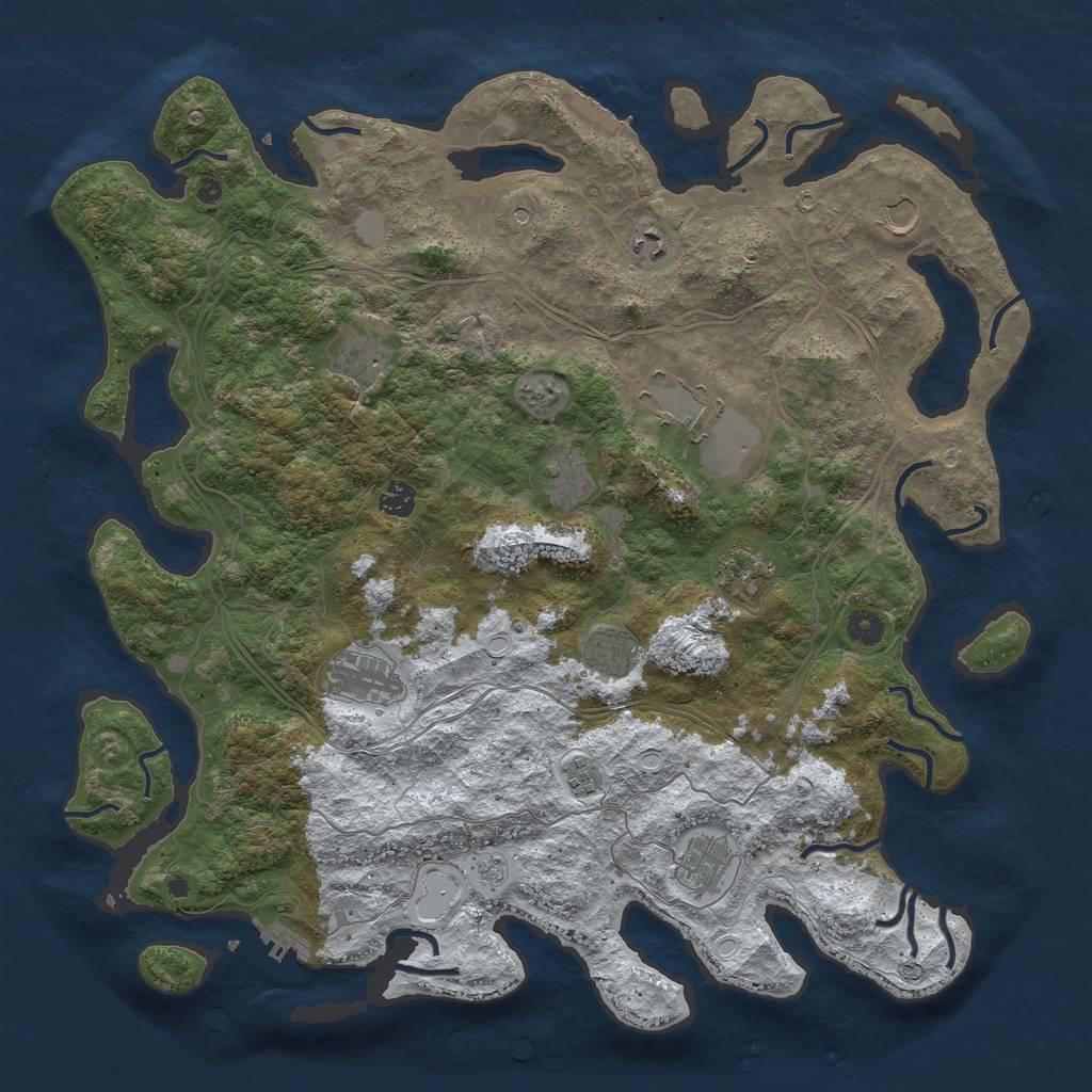 Rust Map: Procedural Map, Size: 4500, Seed: 1661709824, 20 Monuments