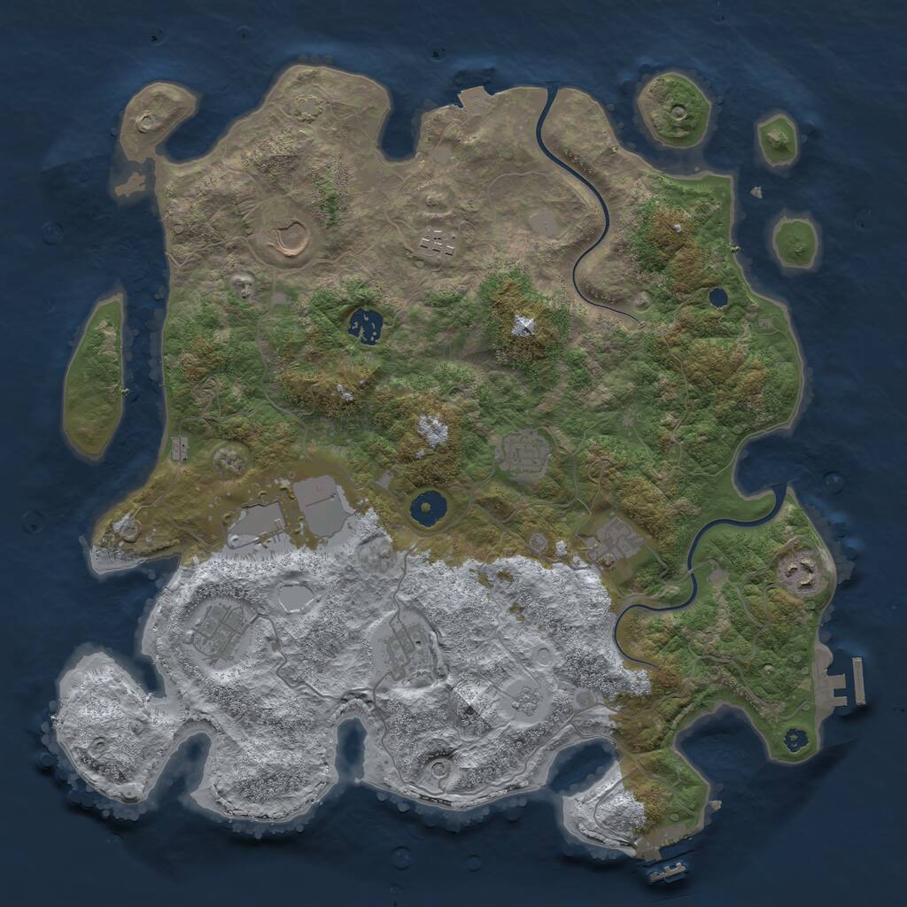 Rust Map: Procedural Map, Size: 3900, Seed: 46827078, 15 Monuments