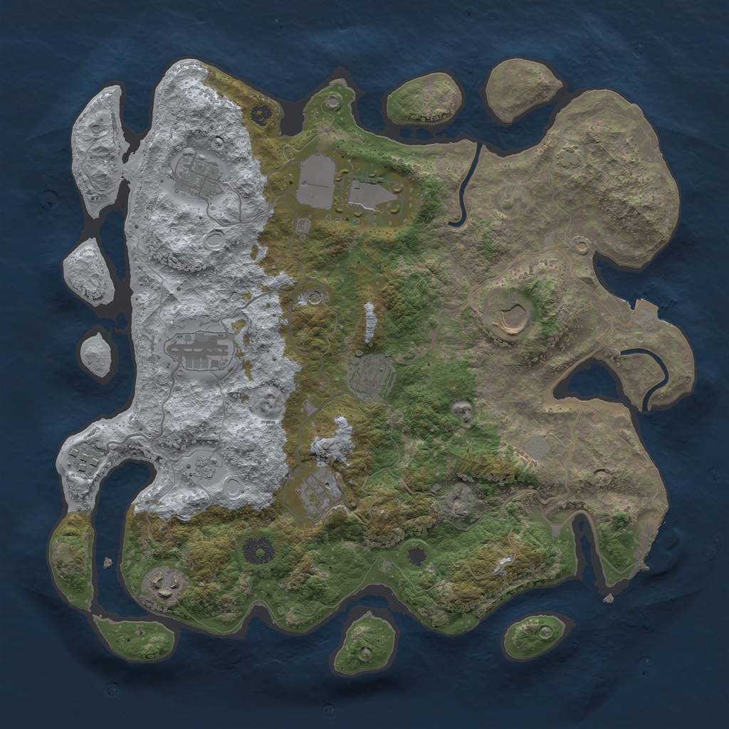 Rust Map: Procedural Map, Size: 3600, Seed: 256, 15 Monuments