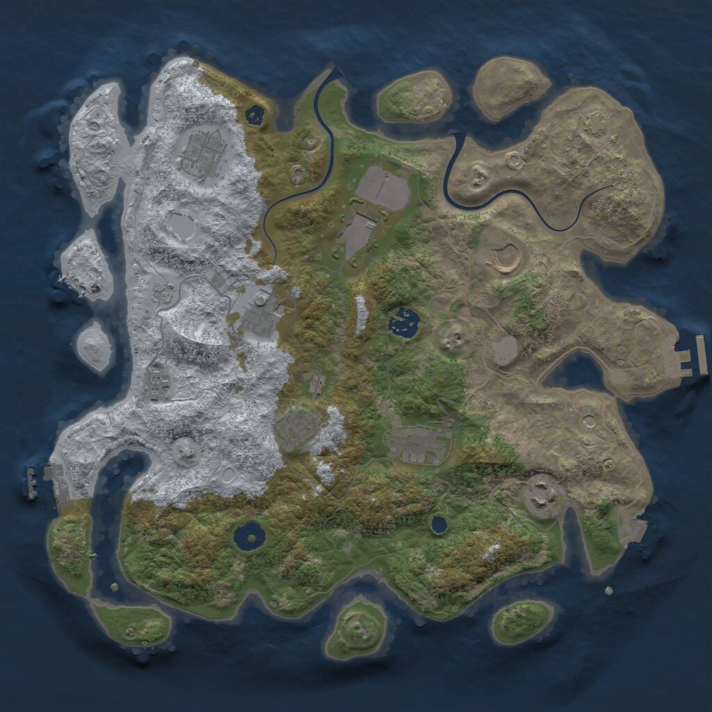 Rust Map: Procedural Map, Size: 3600, Seed: 256, 15 Monuments
