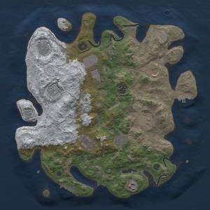 Thumbnail Rust Map: Procedural Map, Size: 3700, Seed: 1252814820, 20 Monuments