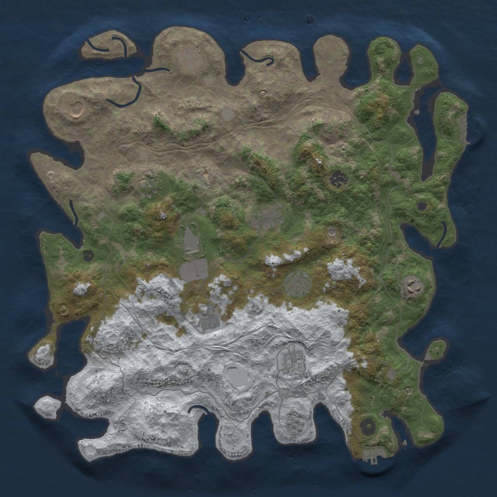 Rust Map: Procedural Map, Size: 4500, Seed: 1548131110, 20 Monuments
