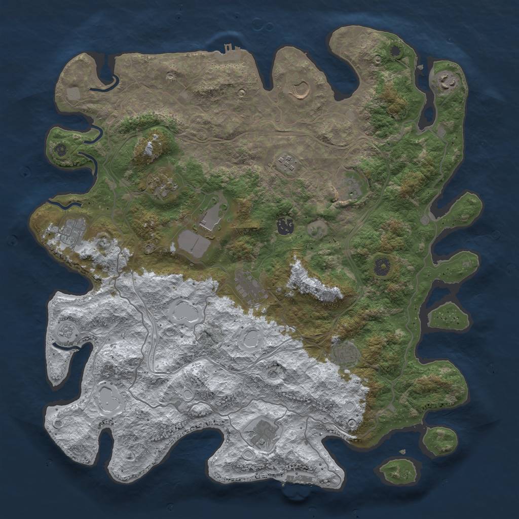 Rust Map: Procedural Map, Size: 4400, Seed: 33, 20 Monuments