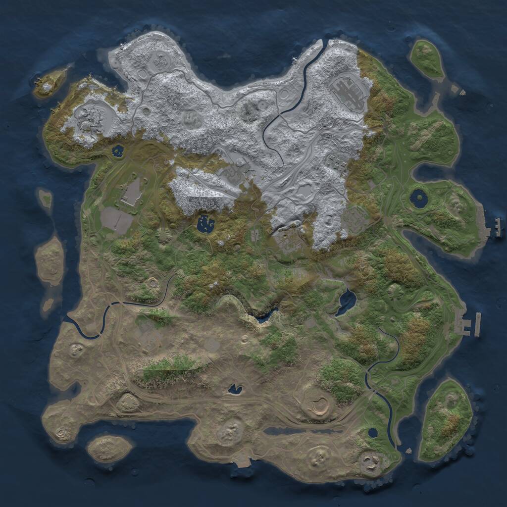 Rust Map: Procedural Map, Size: 4250, Seed: 1131245464, 16 Monuments
