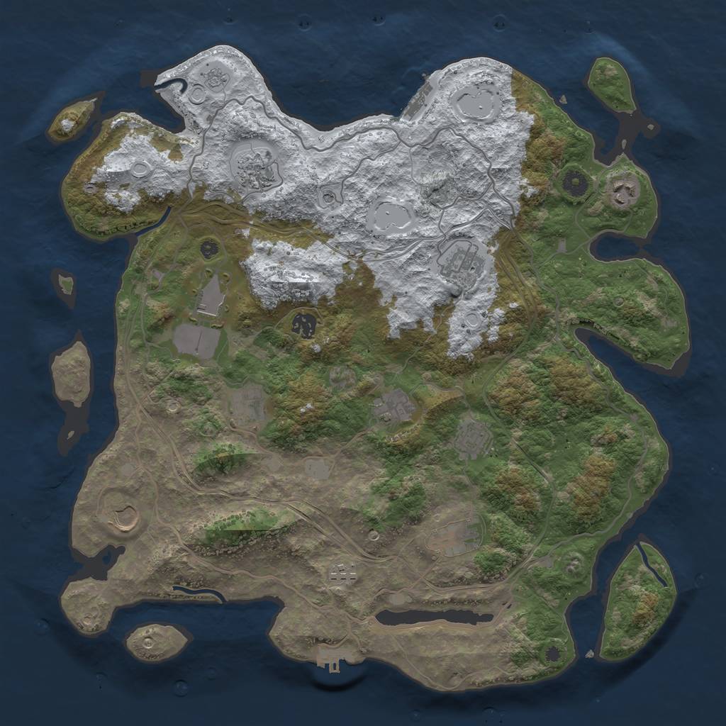 Rust Map: Procedural Map, Size: 4250, Seed: 1131245464, 20 Monuments