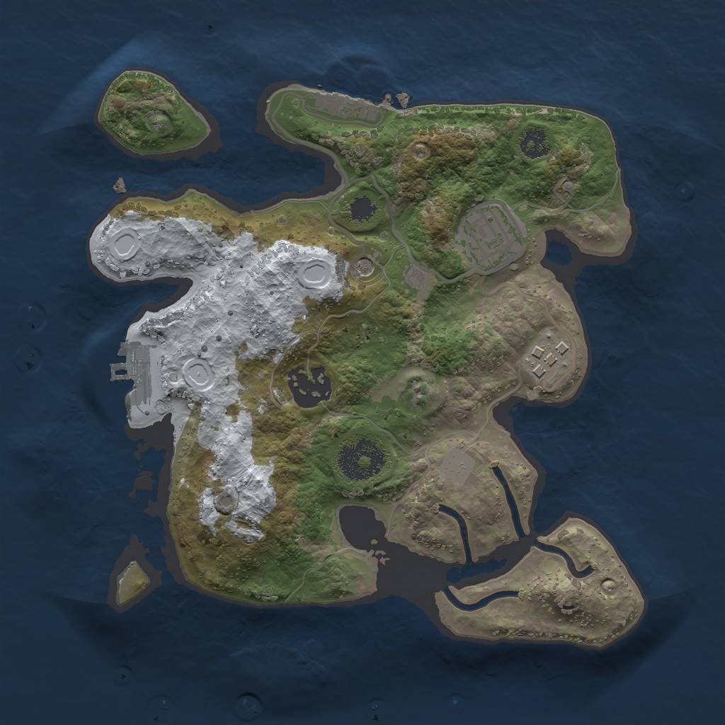 Rust Map: Procedural Map, Size: 2500, Seed: 144026, 11 Monuments