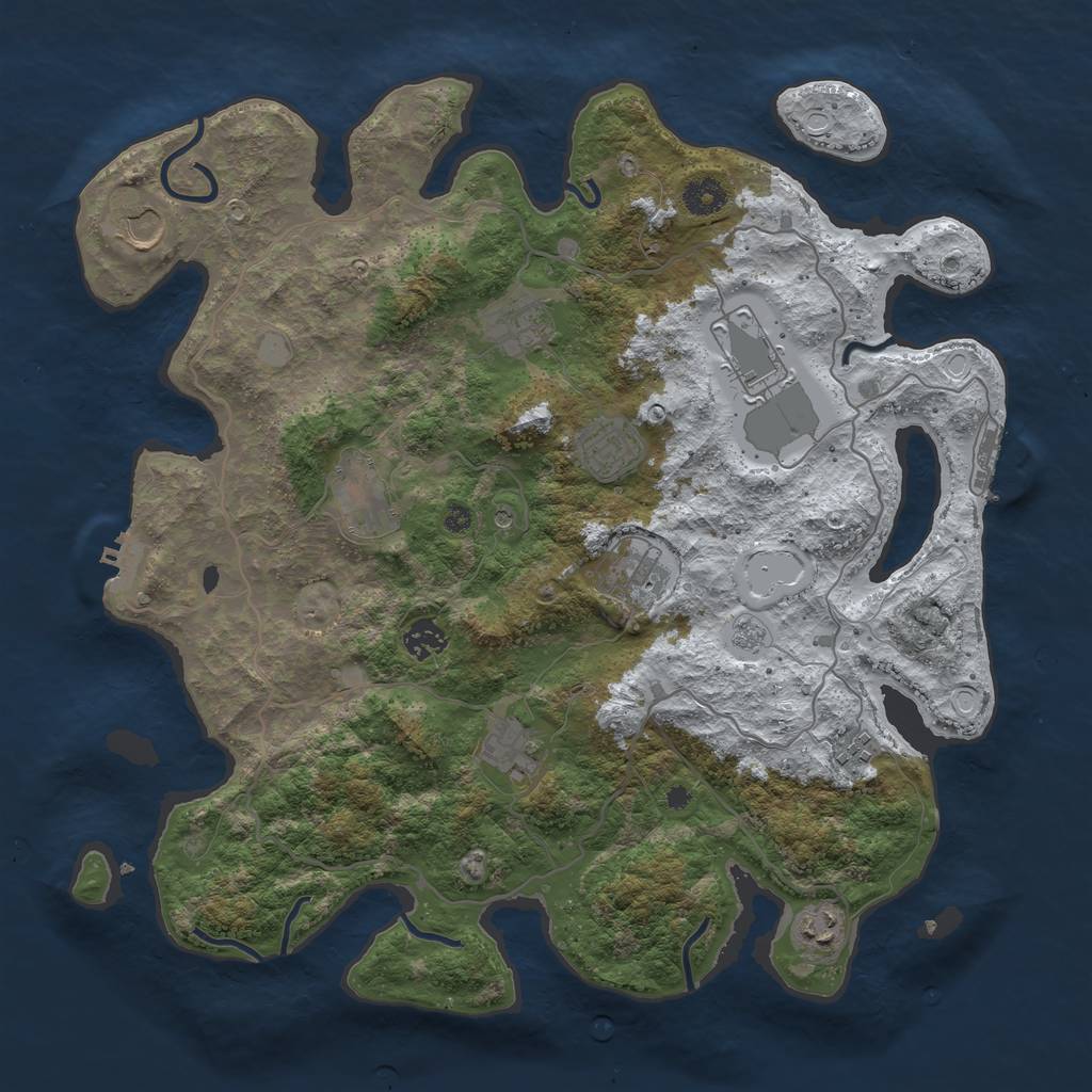 Rust Map: Procedural Map, Size: 4000, Seed: 252131, 19 Monuments