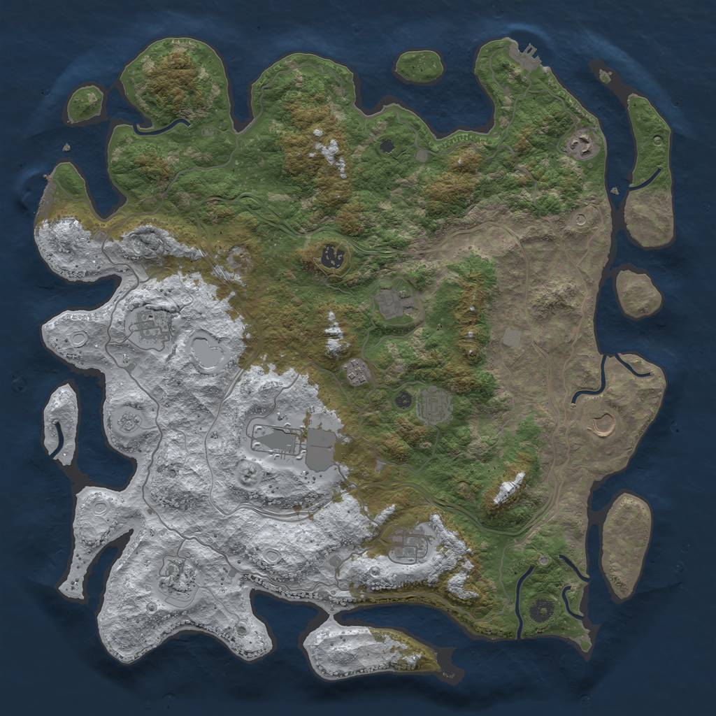 Rust Map: Procedural Map, Size: 4500, Seed: 906, 19 Monuments