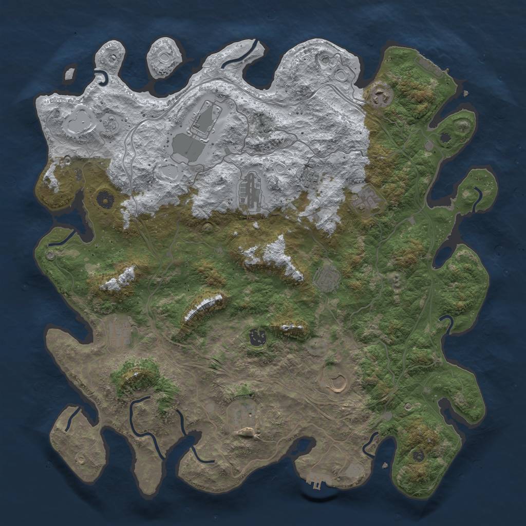 Rust Map: Procedural Map, Size: 4500, Seed: 600854576, 19 Monuments