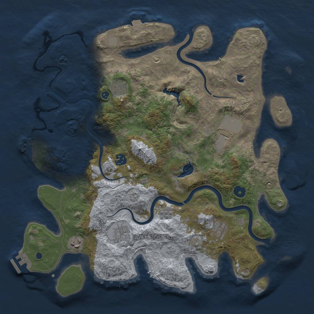 Rust Map: Procedural Map, Size: 4000, Seed: 66294463, 12 Monuments
