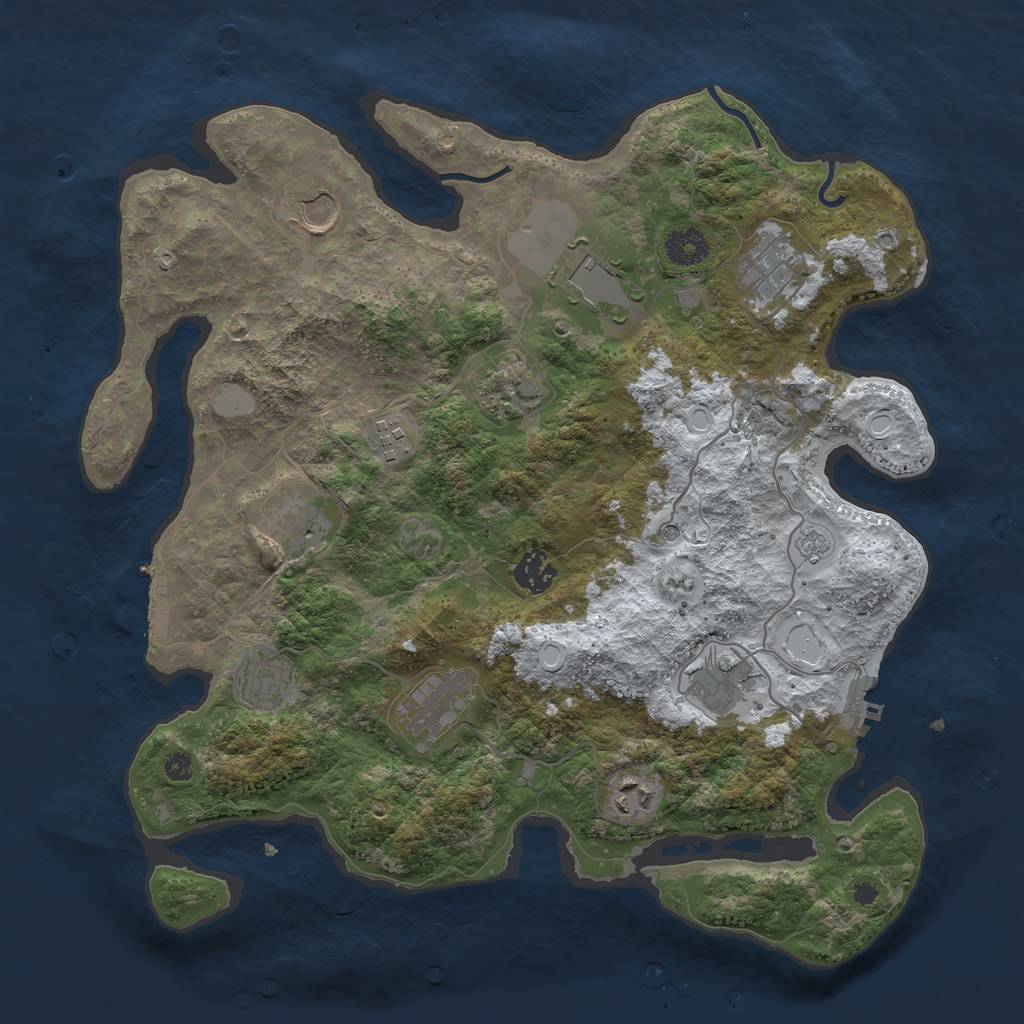 Rust Map: Procedural Map, Size: 3700, Seed: 1163545963, 20 Monuments