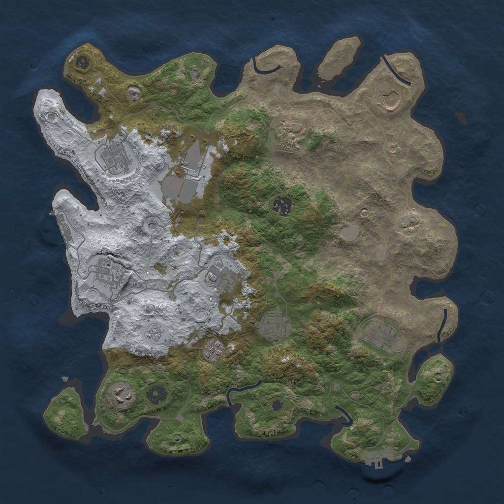 Rust Map: Procedural Map, Size: 3850, Seed: 133262796, 20 Monuments