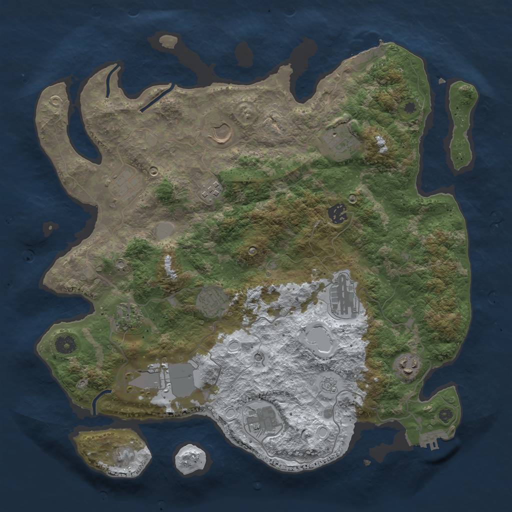 Rust Map: Procedural Map, Size: 3850, Seed: 47021524, 20 Monuments