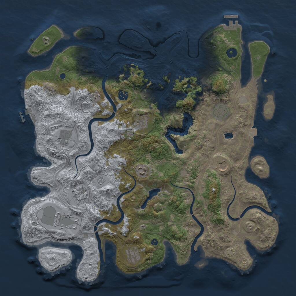 Rust Map: Procedural Map, Size: 4300, Seed: 4764098, 16 Monuments