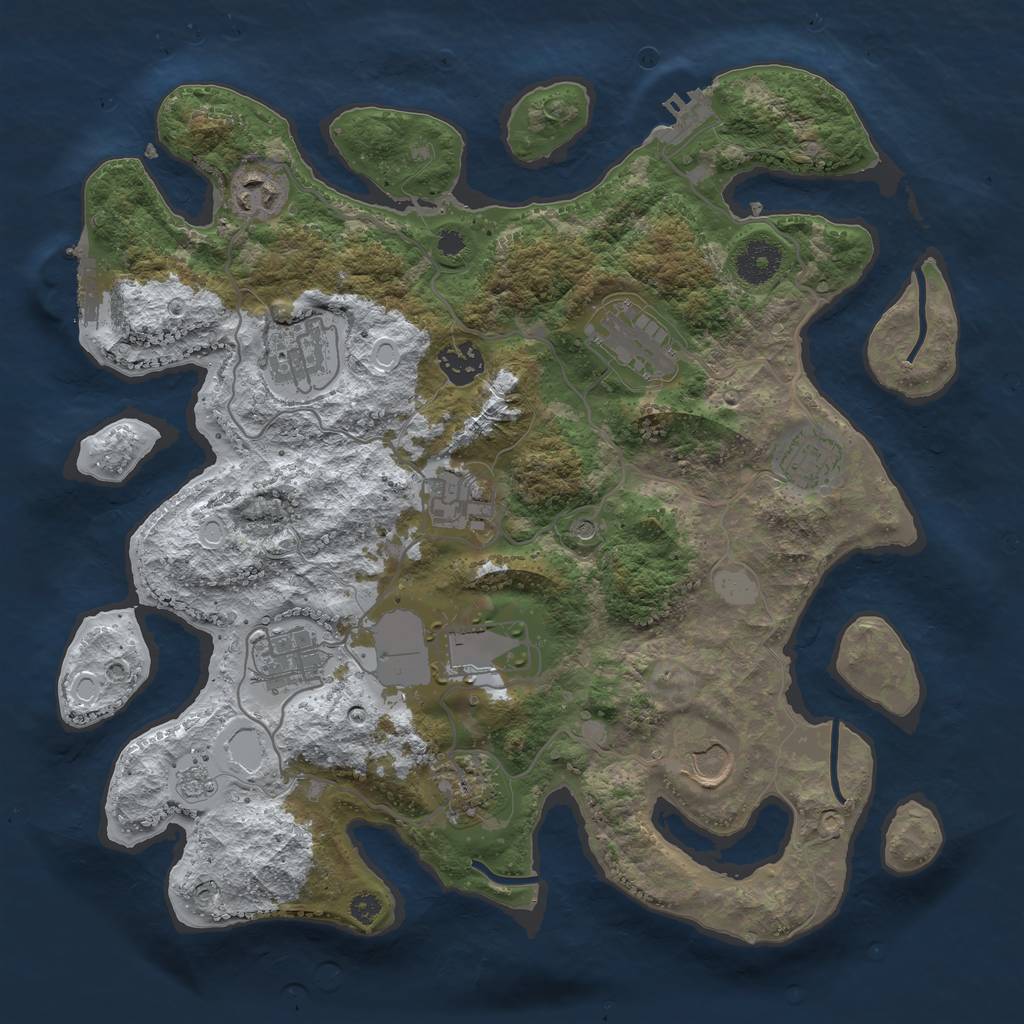 Rust Map: Procedural Map, Size: 3500, Seed: 1770702268, 19 Monuments