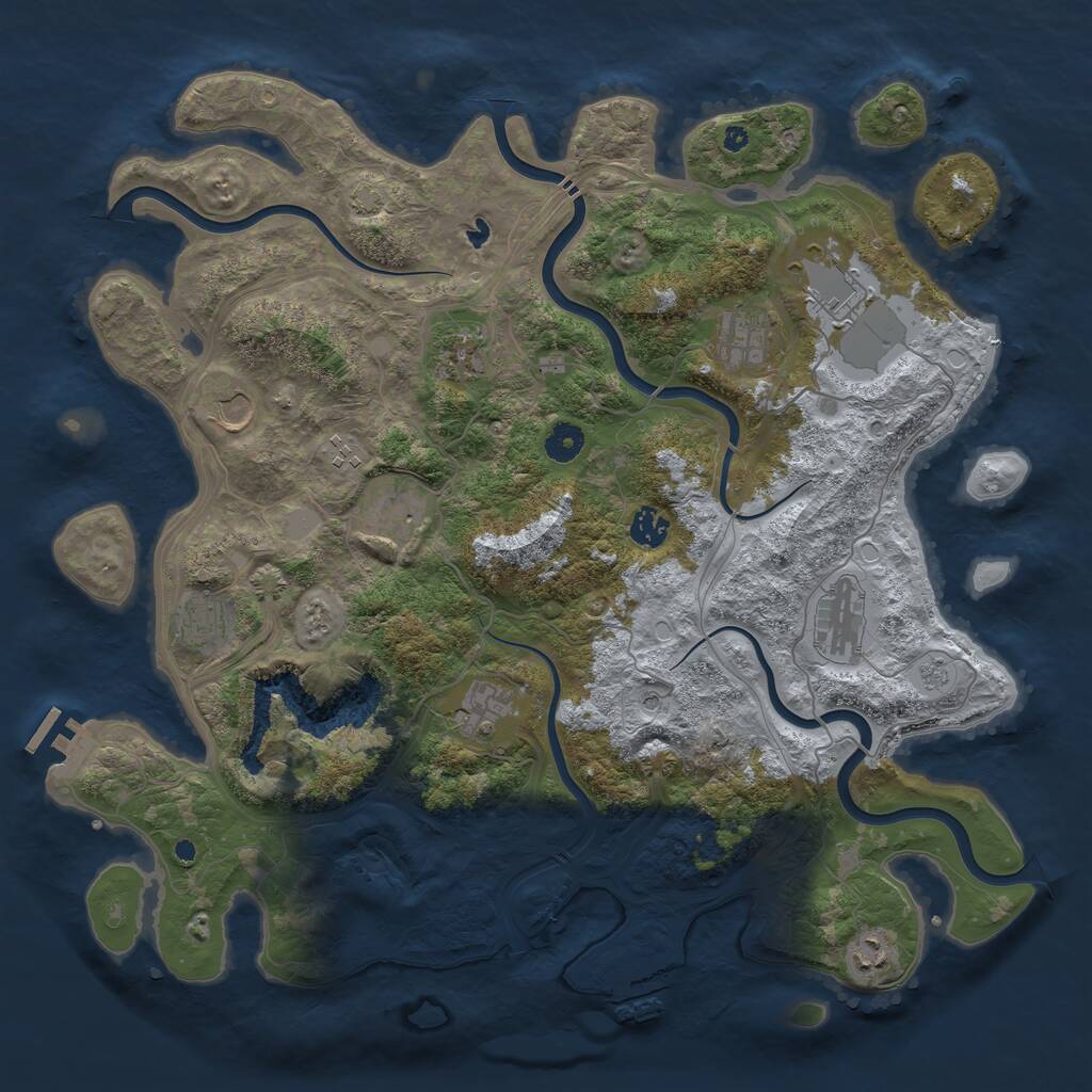 Rust Map: Procedural Map, Size: 4250, Seed: 579019683, 17 Monuments