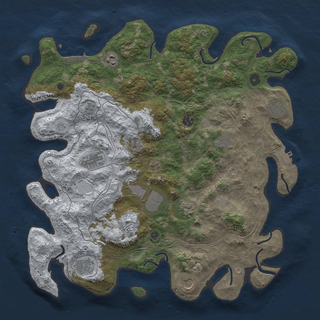 Rust Map: Procedural Map, Size: 4250, Seed: 33615025, 19 Monuments