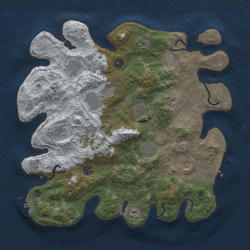 Rust Map: Procedural Map, Size: 3700, Seed: 457780283, 19 Monuments