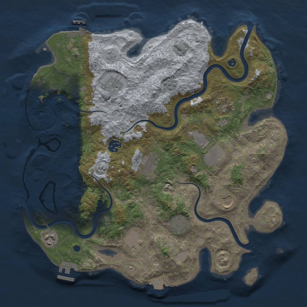 Rust Map: Procedural Map, Size: 3700, Seed: 1551478130, 16 Monuments