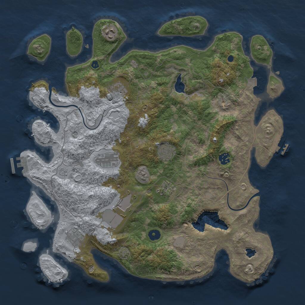 Rust Map: Procedural Map, Size: 4000, Seed: 2123465759, 14 Monuments