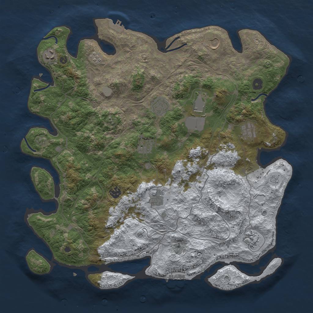 Rust Map: Procedural Map, Size: 4250, Seed: 750779645, 19 Monuments