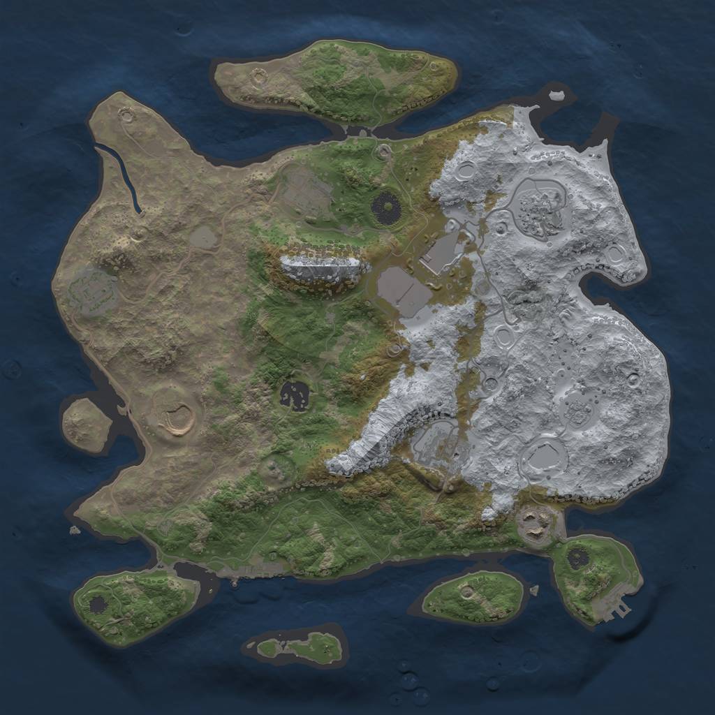 Rust Map: Procedural Map, Size: 3500, Seed: 775167865, 15 Monuments