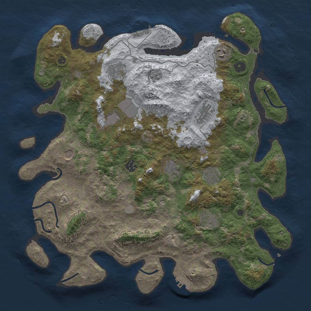Rust Map: Procedural Map, Size: 4123, Seed: 111111, 19 Monuments