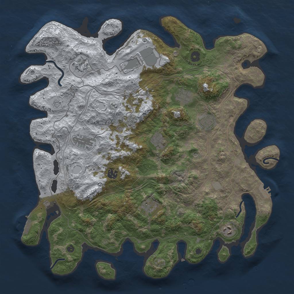 Rust Map: Procedural Map, Size: 4250, Seed: 4890087, 19 Monuments