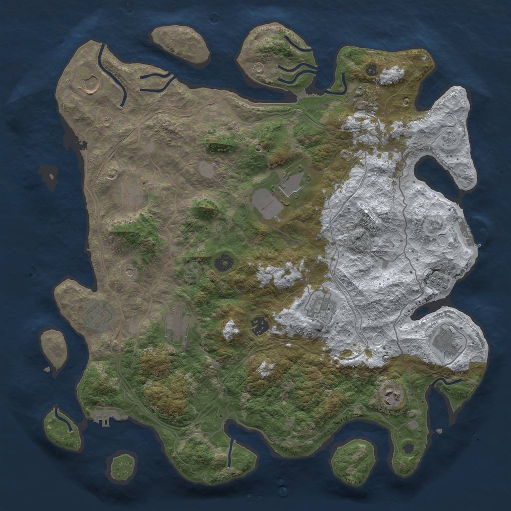 Rust Map: Procedural Map, Size: 4250, Seed: 366003618, 20 Monuments