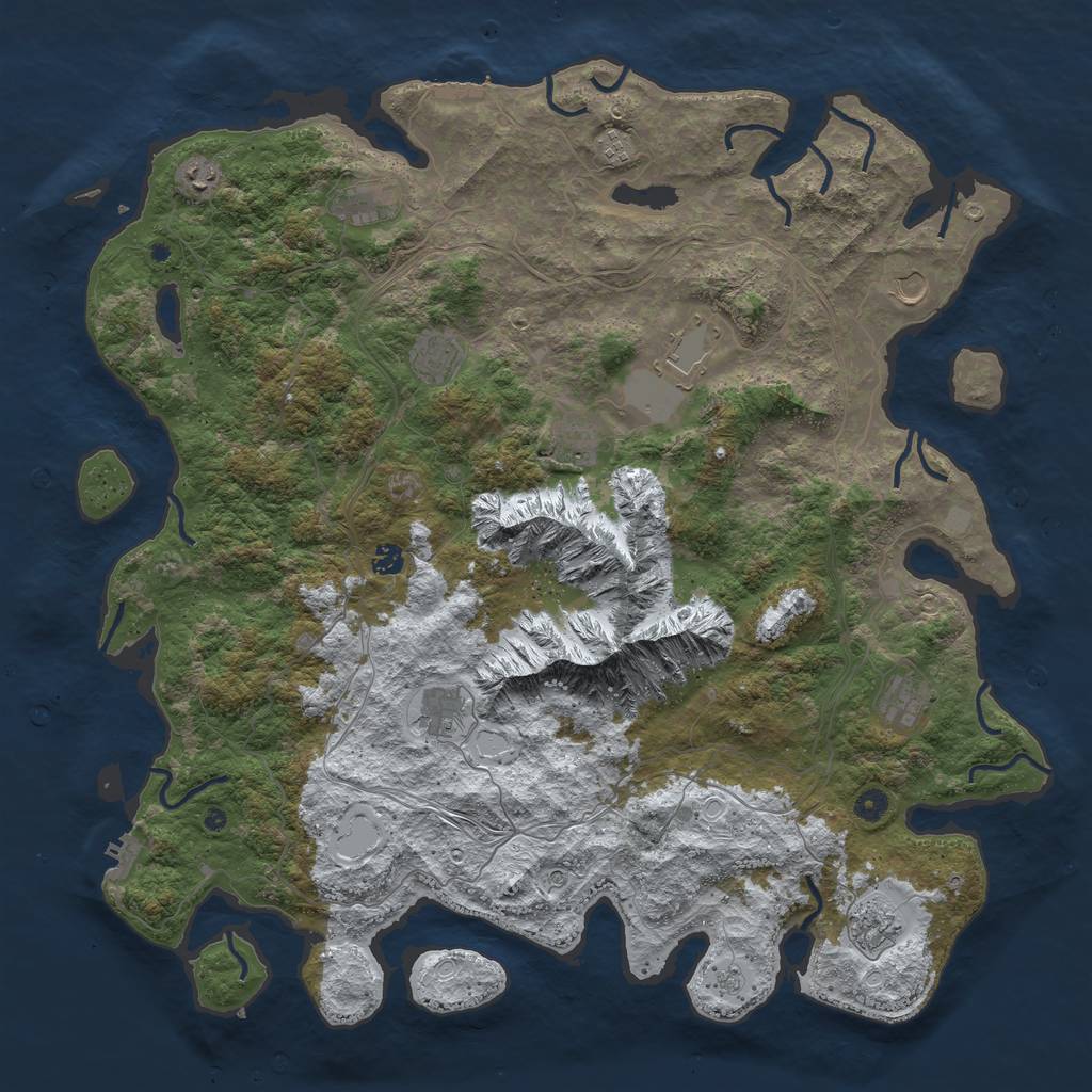 Rust Map: Procedural Map, Size: 5000, Seed: 262632006, 20 Monuments