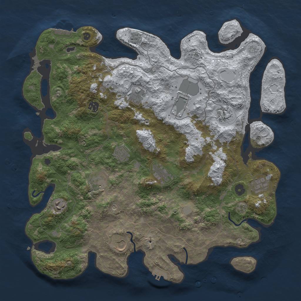 Rust Map: Procedural Map, Size: 4200, Seed: 1221, 20 Monuments