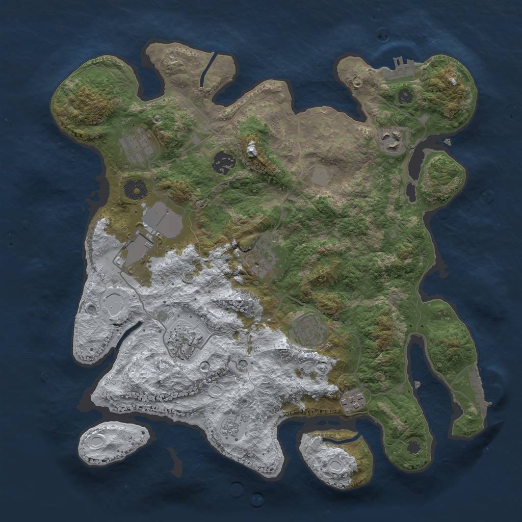 Rust Map: Procedural Map, Size: 3500, Seed: 603591980, 17 Monuments