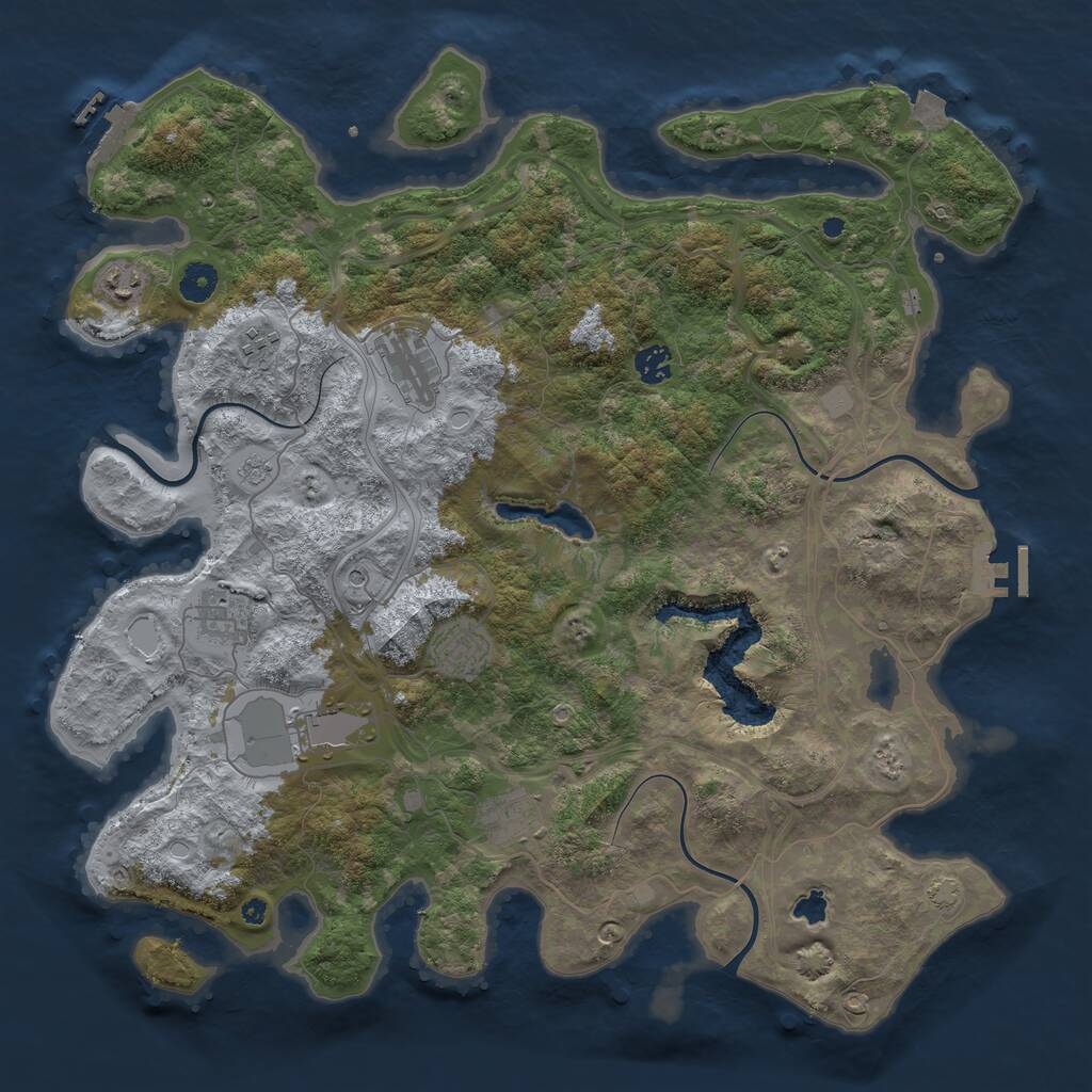 Rust Map: Procedural Map, Size: 4250, Seed: 6514025, 14 Monuments