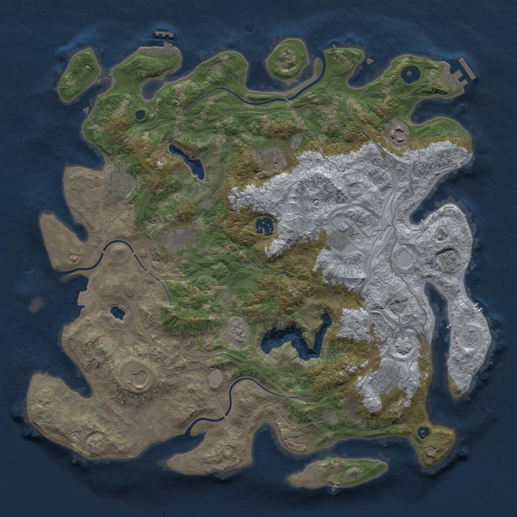 Rust Map: Procedural Map, Size: 4250, Seed: 456947050, 15 Monuments