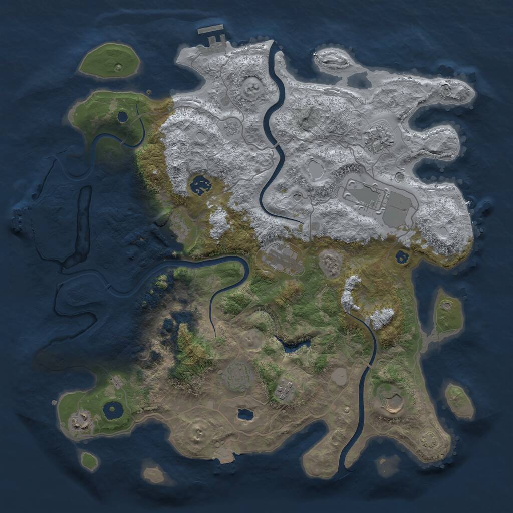 Rust Map: Procedural Map, Size: 4000, Seed: 2110365848, 15 Monuments