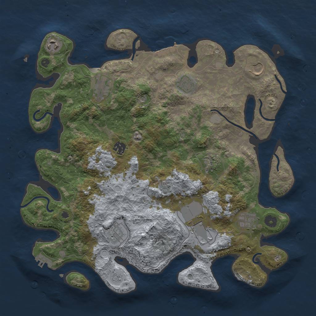 Rust Map: Procedural Map, Size: 3850, Seed: 86544, 19 Monuments