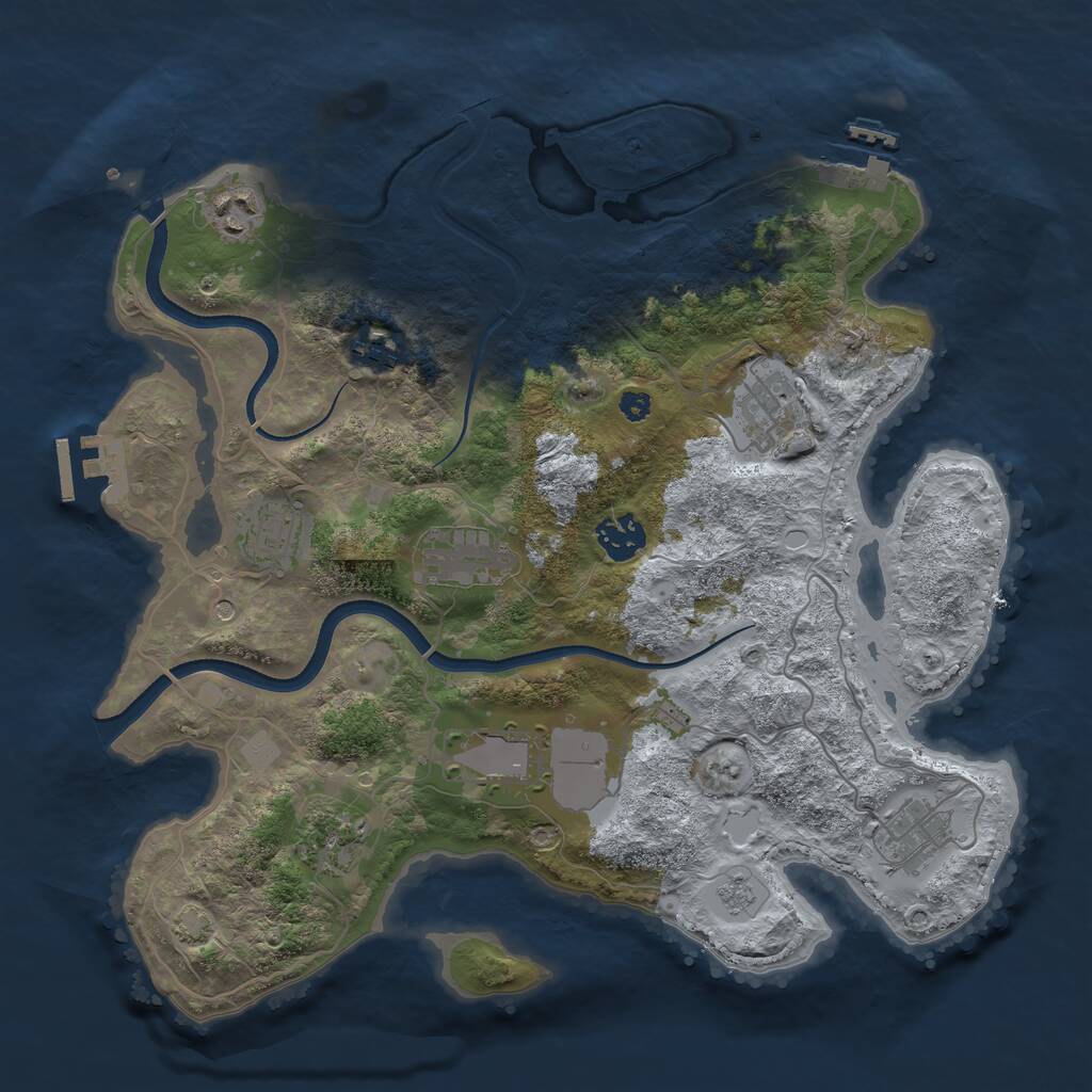 Rust Map: Procedural Map, Size: 3500, Seed: 97715124, 15 Monuments