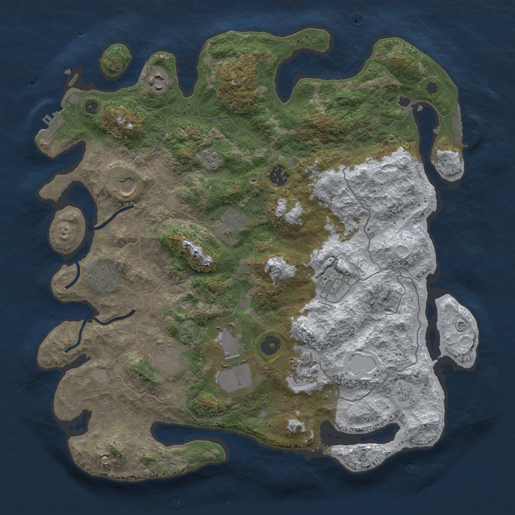 Rust Map: Procedural Map, Size: 4000, Seed: 66147812, 19 Monuments
