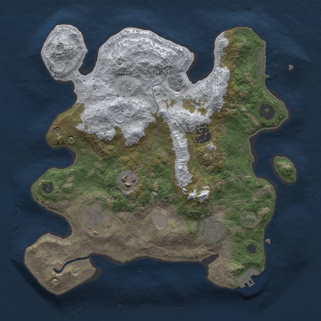Rust Map: Procedural Map, Size: 3000, Seed: 1739256565, 13 Monuments