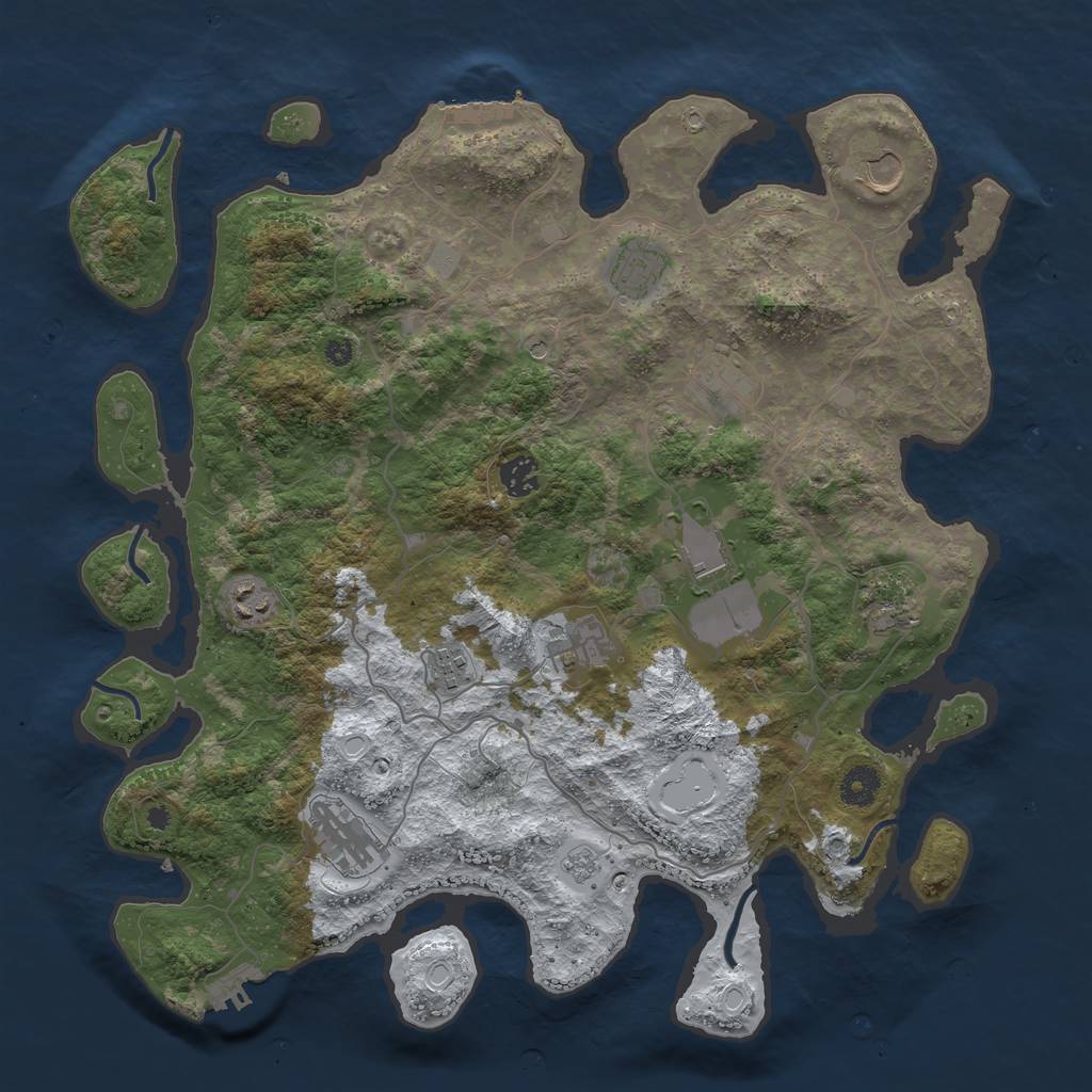 Rust Map: Procedural Map, Size: 4000, Seed: 55218794, 19 Monuments