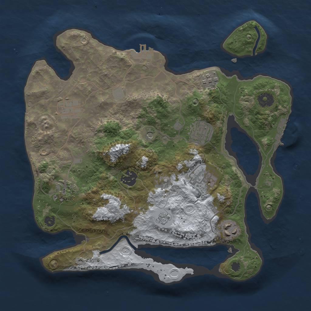 Rust Map: Procedural Map, Size: 3000, Seed: 1451763384, 16 Monuments