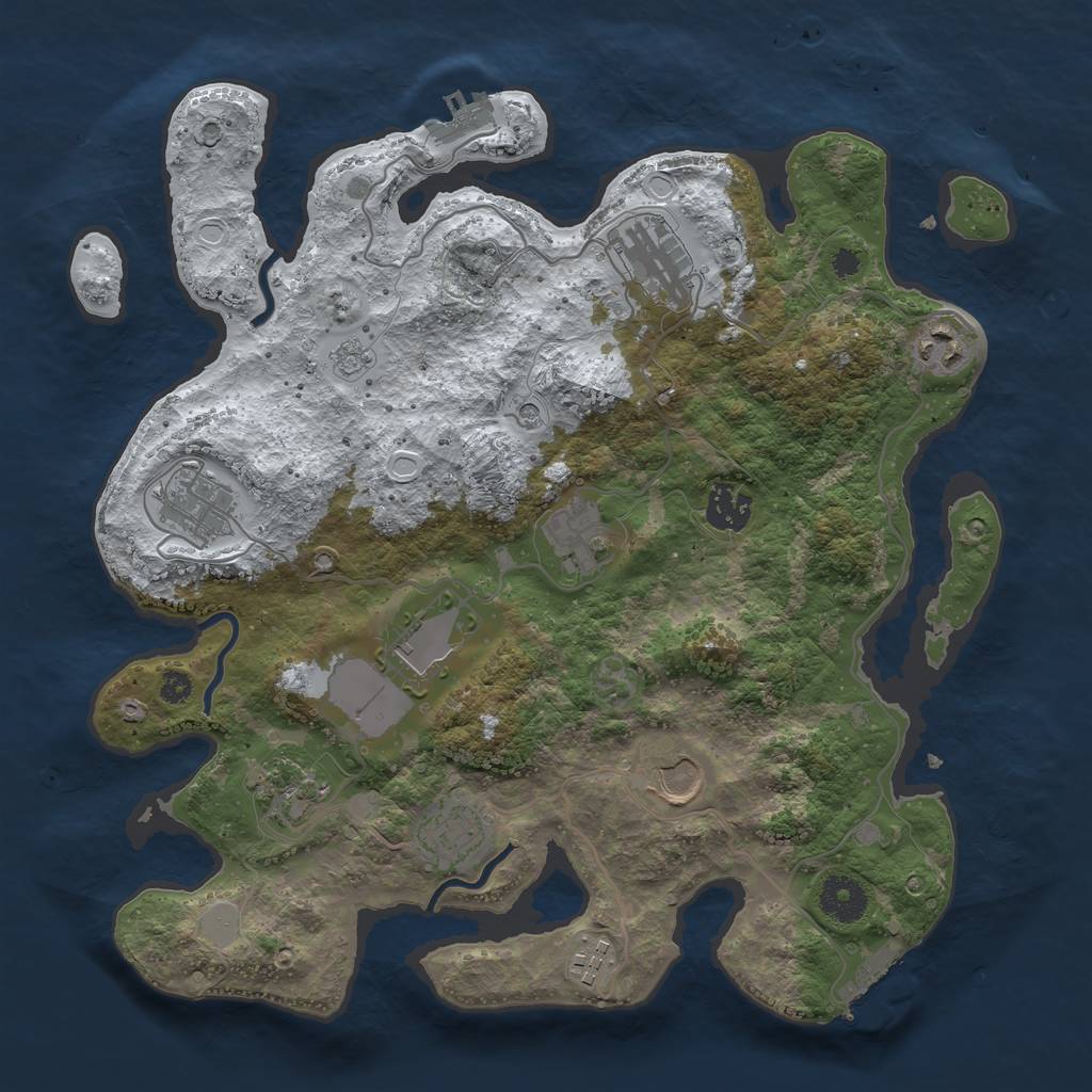 Rust Map: Procedural Map, Size: 3500, Seed: 2097272161, 19 Monuments